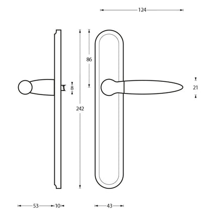 Intersteel Deurkruk Elen op schild blind chroom - Doika - Deurkrukken op schild - Intersteel - 8714186149010 - 16,168,211