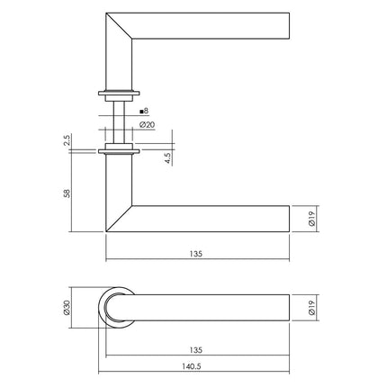 Intersteel Deurkruk Jura met minimalistische rozet antracietgrijs - Doika - Deurkrukken op rozet - Intersteel - 8714186548202 - 29,092,002