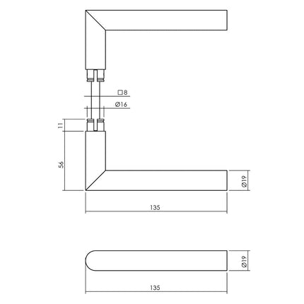 Intersteel Deurkruk Jura op ronde massieve rozet ø53x10 mm rvs geborsteld achterdeurbeslag - Doika - Achterdeurbeslag op rozet - Intersteel - 8714186540039 - 35,405,710