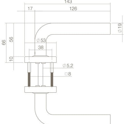 Intersteel Deurkruk Luzern op rozet mat zwart - Doika - Deurkrukken op rozet - Intersteel - 8714186400548 - 23,057,002