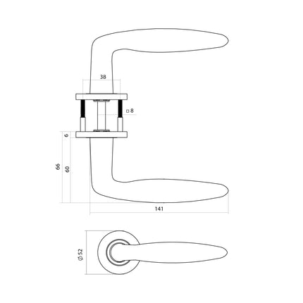 Intersteel Deurkruk Q 03 op rozet verdekt ø52x6mm PVD antraciet - Doika - Deurkrukken op rozet - Intersteel - 8714186695227 - 1,329,102,302