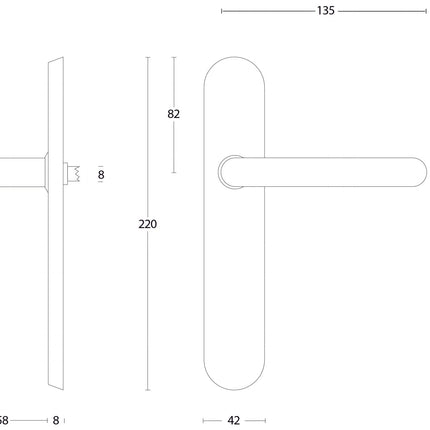 Intersteel Deurkruk Rond op schild blind rvs geborsteld - Doika - Deurkrukken op schild - Intersteel - 8714186060582 - 35,057,611