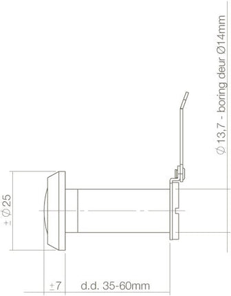 Intersteel Deurspion 180° kijkhoek messing gelakt - Doika - Deurcamera's en - spionnen - Intersteel - 8714186384794 - 13,405,530