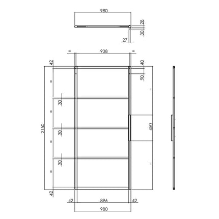 Intersteel DIY - schuifdeur Cubo zwart incl. matglas 2150x980x28mm + zwart ophangsysteem Basic - Doika - DIY - schuifdeuren - Intersteel - 8714186527191 - 23,491,502