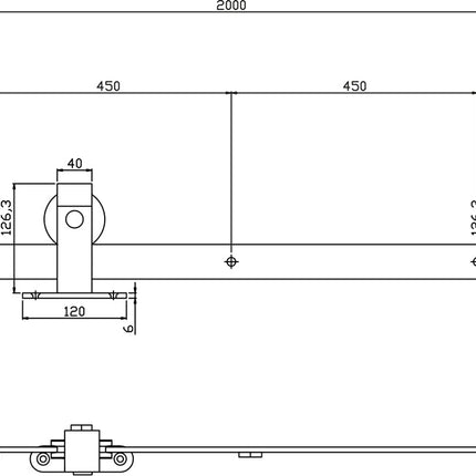 Intersteel DIY - schuifdeur Cubo zwart incl. matglas 2150x980x28mm + zwart ophangsysteem Basic Top - Doika - DIY - schuifdeuren - Intersteel - 8714186539057 - 23,491,503