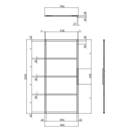 Intersteel DIY - schuifdeur Cubo zwart incl. transparant glas 2350x980x28mm + zwart ophangsysteem Basic - Doika - DIY - schuifdeuren - Intersteel - 8714186527221 - 23,491,102