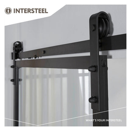 Intersteel DIY - schuifdeur Cubo zwart incl. transparant glas 2350x980x28mm + zwart ophangsysteem Basic - Doika - DIY - schuifdeuren - Intersteel - 8714186527221 - 23,491,102