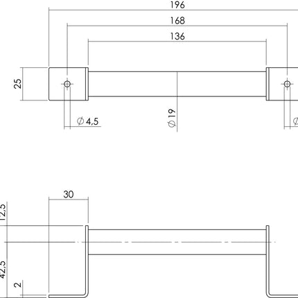 Intersteel Handgreep 196 x 25 mm mat zwart - Doika - Schuifdeursystemen - Intersteel - 8714186433379 - 23,450,108