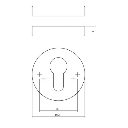 Intersteel Intersteel Rozet met profielcilindergat rond verdekt rvs geborsteld - Doika - Rozetten - Intersteel - 8714186584873 - 35,341,087