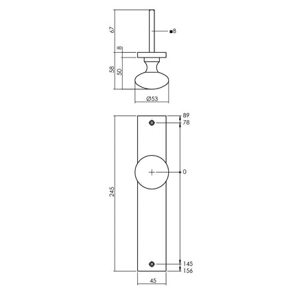 Intersteel Knopschild 245x45 mm blind zwart - Doika - Knoppen op schild - Intersteel - 8714186559727 - 23,212,811