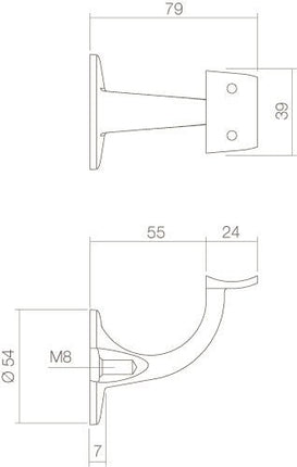 Intersteel Leuninghouder achterplaat hol zadel rvs geborsteld - Doika - Leuninghouders - Intersteel - 8714186047798 - 35,730,001