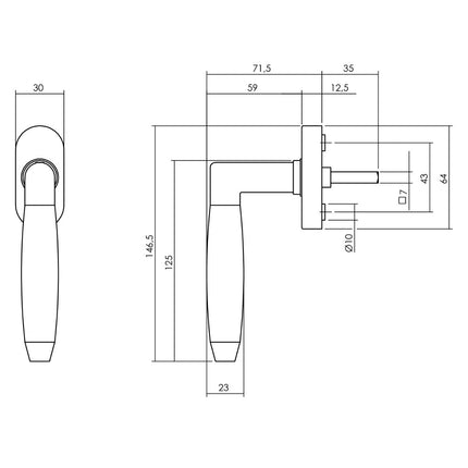 Intersteel Raamkruk Combinatie rvs geborsteld - Doika - Raamkrukken - Intersteel - 8714186562000 - 35,615,621