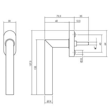 Intersteel Raamkruk Jura op ovale rozet zwart - Doika - Raamkrukken - Intersteel - 8714186562321 - 23,615,614