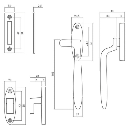 Intersteel Raamsluiting Dudok links zwart - Doika - Raamsluitingen - Intersteel - 8714186508718 - 0023.561450B