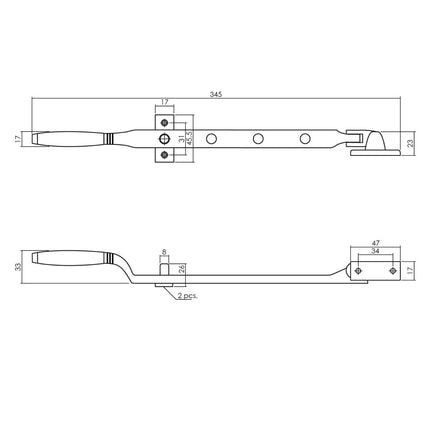 Intersteel Raamuitzetter Ton met stelpennen chroom mat / ebbenhout - Doika - Raamuitzetters - Intersteel - 8714186473276 - 17,561,481