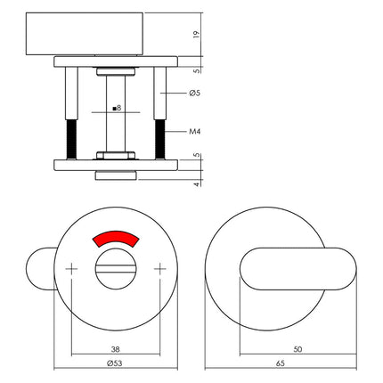 Intersteel Rozet met profielcilindergat rond rvs geborsteld mat zwart - Doika - Rozetten - Intersteel - 8714186635575 - 23,343,187