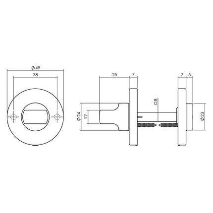 Intersteel Rozet ø49x7mm toilet - /badkamersluiting nikkel mat - Doika - Rozetten - Intersteel - 8714186041253 - 19,318,660