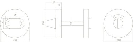 Intersteel Rozet toilet - /badkamersluiting rond verdekt metaal rvs mat zwart - Doika - Rozetten - Intersteel - 8714186400654 - 23,341,060