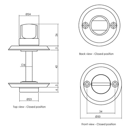 Intersteel Rozet toilet - /badkamersluiting schroefgat mat zwart - Doika - Rozetten - Intersteel - 8714186100035 - 23,317,360