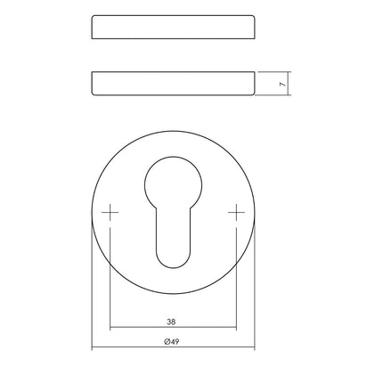 Intersteel Rozetten profielcilindergat rond verdekt messing gelakt - Doika - Rozetten - Intersteel - 8714186648582 - 13,318,687