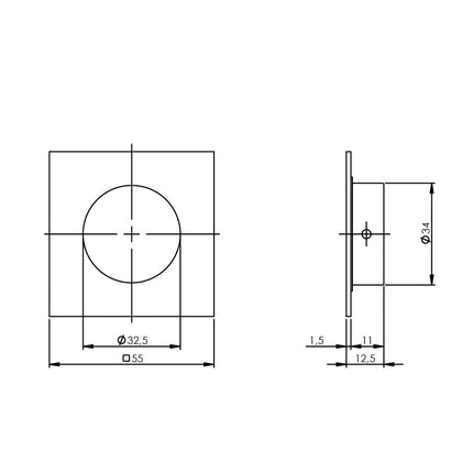 Intersteel Schuifdeurkom 4 - kant 34/55 mm rvs geborsteld - Doika - Schuifdeurkommen - Intersteel - 8714186075326 - 35,447,660