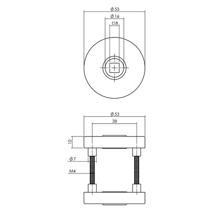 Intersteel Set achterdeurbeslag rond SKG*** met kerntrekbeveiliging rvs zwart - Doika - Achterdeurbeslag op rozet - Intersteel - 8714186540046 - 23,405,715