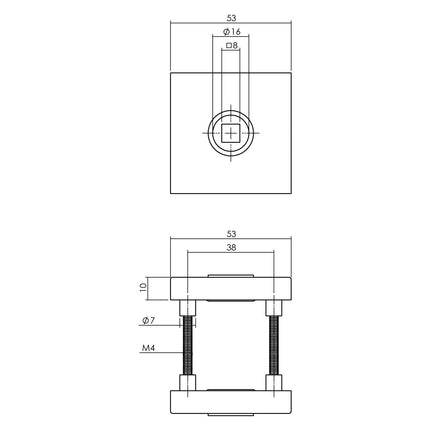 Intersteel Set achterdeurbeslag vierkant: deurkruk Jura met massieve rozetten en SKG3 veiligheidsrozetten PVD messing getrommeld - Doika - Achterdeurbeslag op rozet - Intersteel - 8714186697139 - 11,405,725