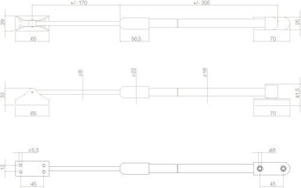 Intersteel Tele - uitzetter buitendraaiend zwaar grijs - Doika - Raamuitzetters - Intersteel - 8714186002940 - 98,567,151