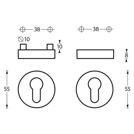 Intersteel Veiligheidsrozet SKG*** rond rvs geborsteld - Doika - Veiligheidsrozetten - Intersteel - 8714186100530 - 35,375,380