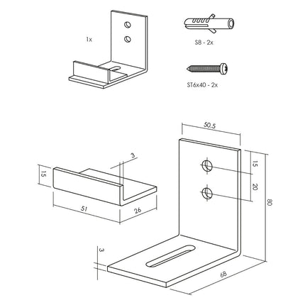 Intersteel Verstelbare deurgeleider tbv onderzijde schuifdeur zwart - Doika - Schuifdeursystemen - Intersteel - 8714186464472 - 23,450,117