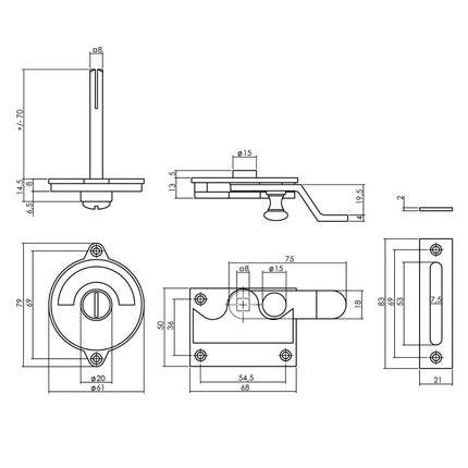 Intersteel WC - overslag met bocht rood / groen nikkel mat - Doika - Rozetten - Intersteel - 8714186519691 - 19,370,006