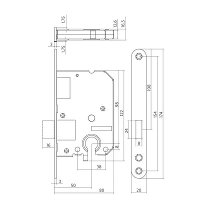 Intersteel Woningbouw cilinder kastslot 55 mm rvs geborsteld - Doika - Woningbouwsloten - Intersteel - 8714186427378 - 94,954,329