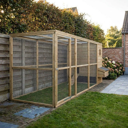 Kippenhok Luuk 448 x 179 x 183 cm - Geïmpregneerd hout - Doika - Kippenhok - Glorenza - 8720094051246 - 8720094051246