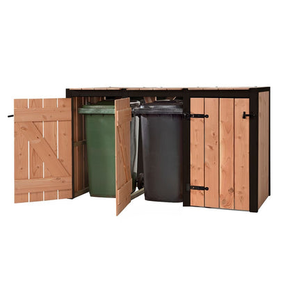 Kliko Ombouw Laura 3x240 liter 205x87.5x119cm Douglas Hout - Doika - Ombouw Kliko - Volente - 8720094052571 - 8720094052571