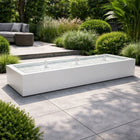 Langwerpige aluminium watertafel met fonteinen 300x100x40cm 79kg - Zuiver Wit (RAL 9010) - Doika - Watertafel - Geroba -  - TaulaAA6-9010