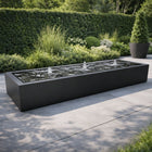 Langwerpige aluminium watertafel met fonteinen 300x80x40cm 70kg - Gitzwart (RAL 9005) - Doika - Watertafel - Geroba -  - TaulaAA7