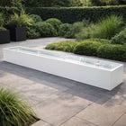 Langwerpige aluminium watertafel met fonteinen 400x60x40cm 75kg - Zuiver Wit (RAL 9010) - Doika - Watertafel - Geroba -  - TaulaAA10-9010