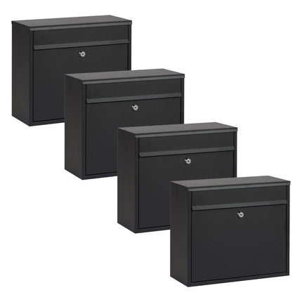 Practo Garden Brievenbussen Calgary mat zwart | Set van 4 stuks - Doika - Brievenbusset - Practo Garden -  - 4 stuks van B415AN
