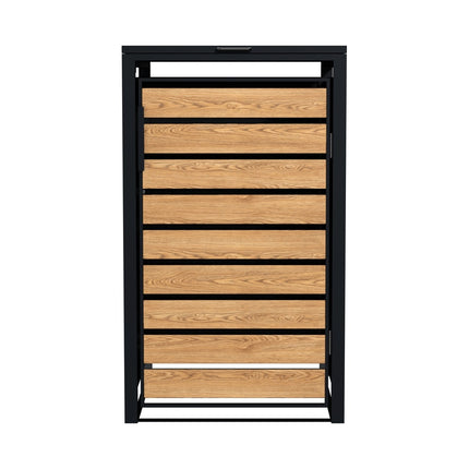 Practo Garden Containerberging Enkel Mat Zwart/eiken