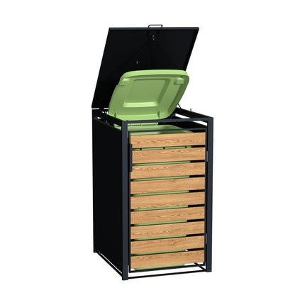 Practo Garden Containerberging Enkel Mat Zwart/eiken