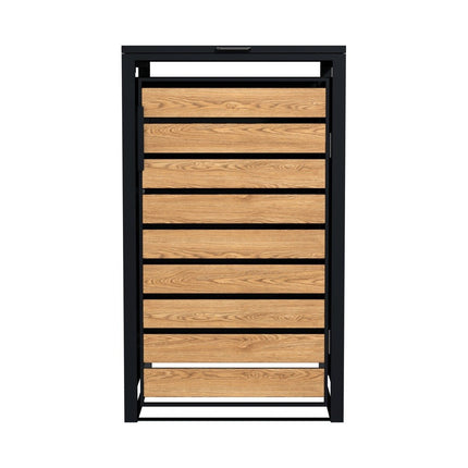 Practo Garden Kliko ombouw Enkel Mat Zwart/eiken - Doika - Kliko Ombouw - Practo Garden - 5414045050350 - P351NW