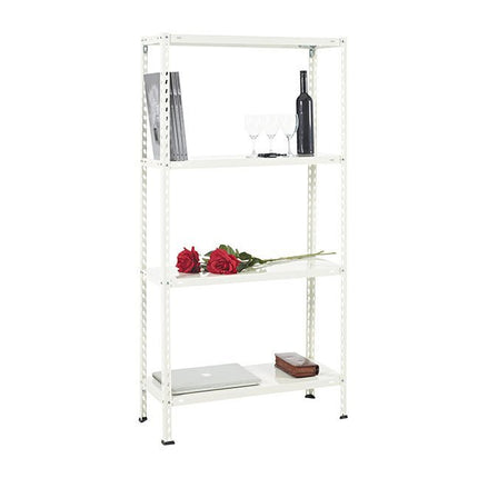 Practo Metalen opbergrek 150x75x30 cm – 4 legborden – Wit - Doika - Opbergrekken - Practo Home -  - M103B