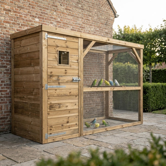 Voldux Volière Toon links 300 x 120 x 190 cm