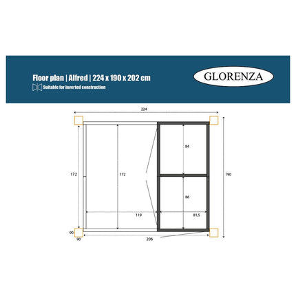 Ren Alfred 224 x 190 x 202 - Aluminium Sluis - Doika - Ren - Glorenza - 8720094050881 - 8720094050881