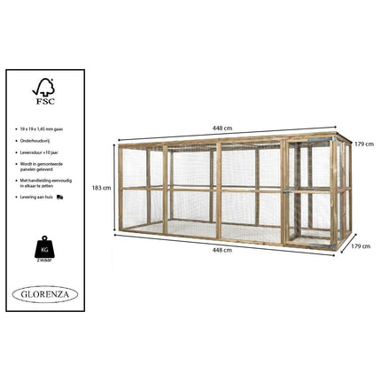 Ren Mada 448 x 179 x 183 cm - Geïmpregneerd hout - Doika - Ren - Glorenza - 8720094051185 - 8720094051185