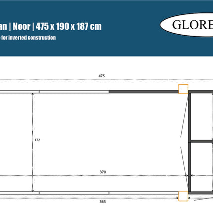 Ren Noor 475 x 190 x 202 - Aluminium Sluis