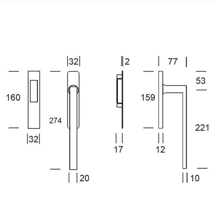 Shuffle SDG Phoenix Enkel PC69 Inox - Doika - Hefschuifdeurbeslag - Shuffle - 8717727182224 - 62081072