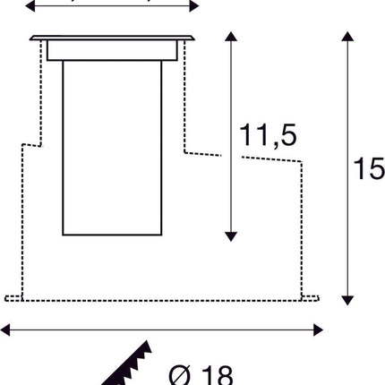 SLV Buitenlamp DASAR® S IP67 Edelstaal - Vierkant - Doika - Buitenverlichting - SLV - 4024163288200 - 1007681