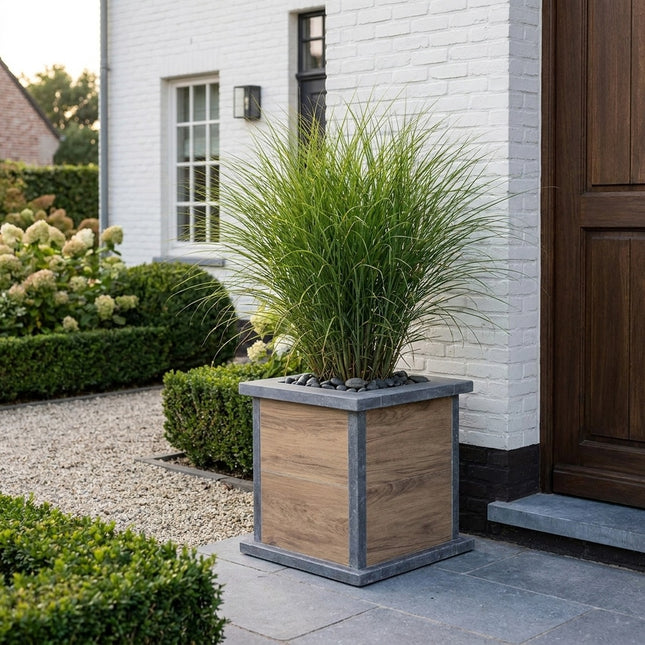 Vierkante arduinen plantenbak Classic Woodlook 56x56x56 cm