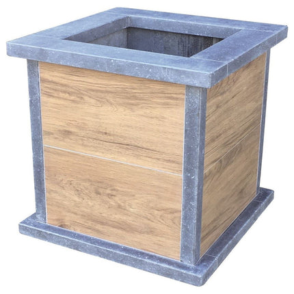 Vierkante arduinen plantenbak Classic Woodlook 56x56x56 cm - Doika - Plantenbak - VASP - 5420024207080 - Square classic woodlook 56x56x56 (2 cm)